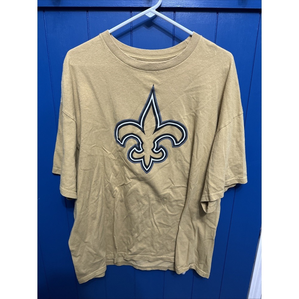 NFL Apparel Gold New Orleans Saints T Shirt Rare Gold NFL 2XL 📈🔥 Saints Brees